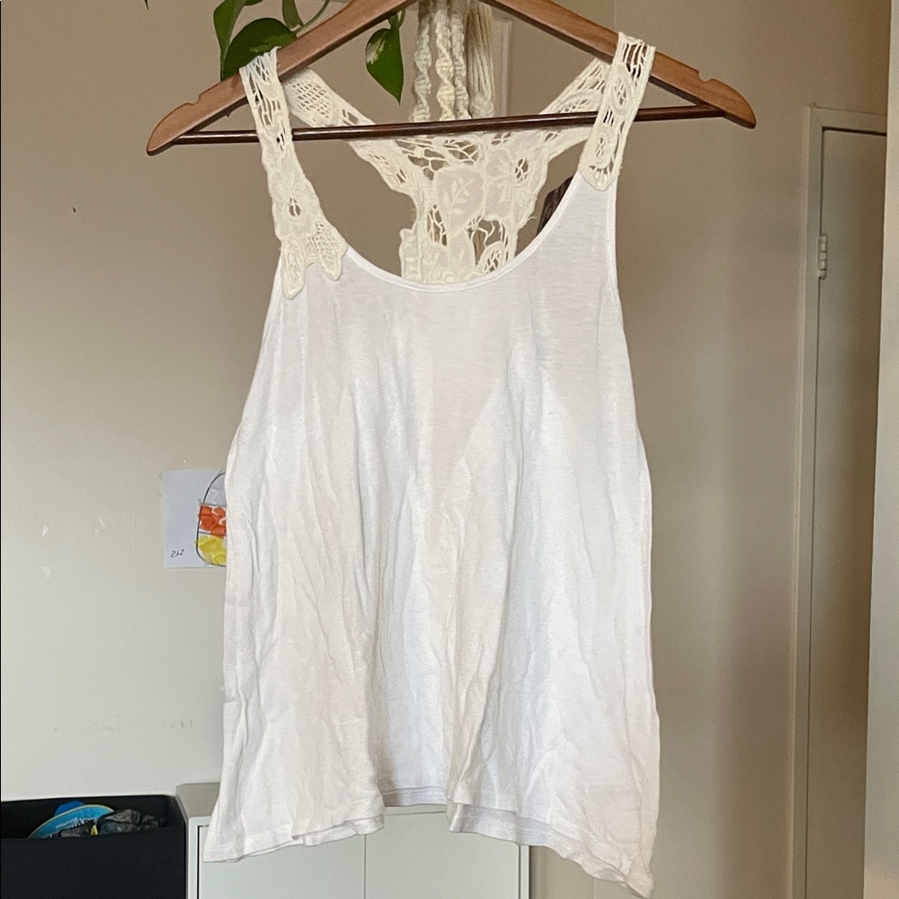 Mossimo Supply Co. White Lace Tank Top